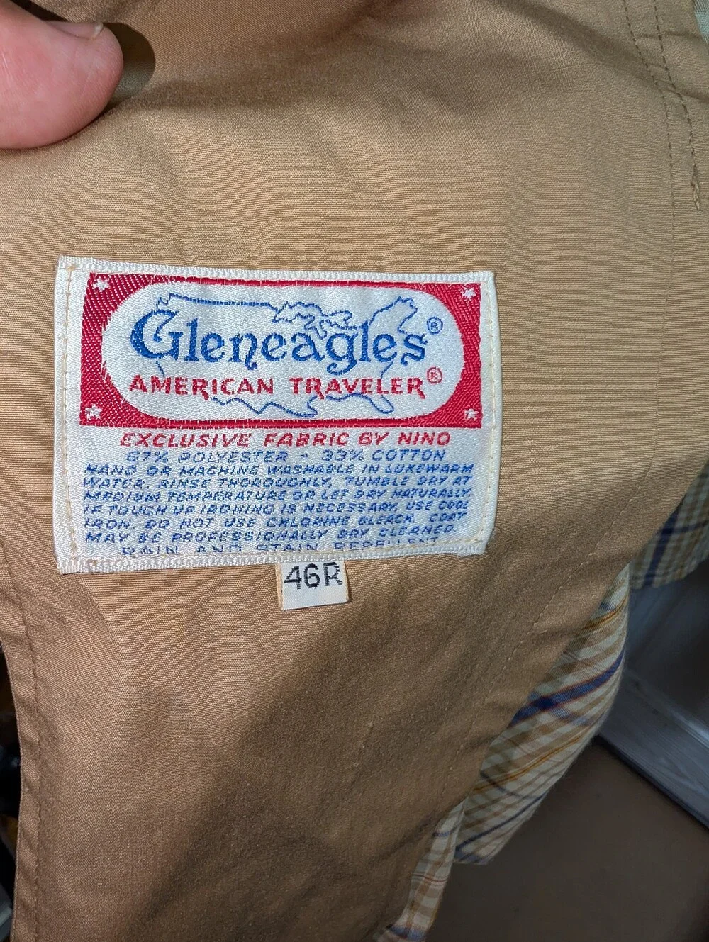 Gleneagles (46R) Classic Beige Trench Coat with Plaid Lining